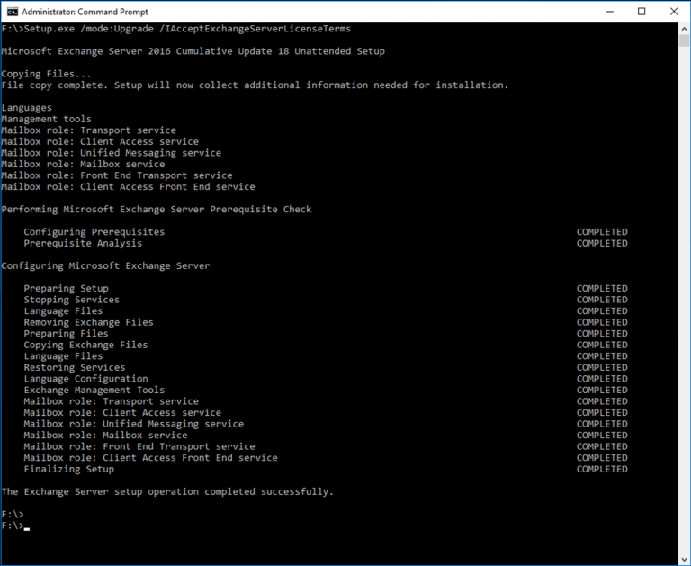 100120 2351 HowtoInstal6 768x629 - How to Install (or Upgrade) Cumulative Update 18 for Exchange Server 2016