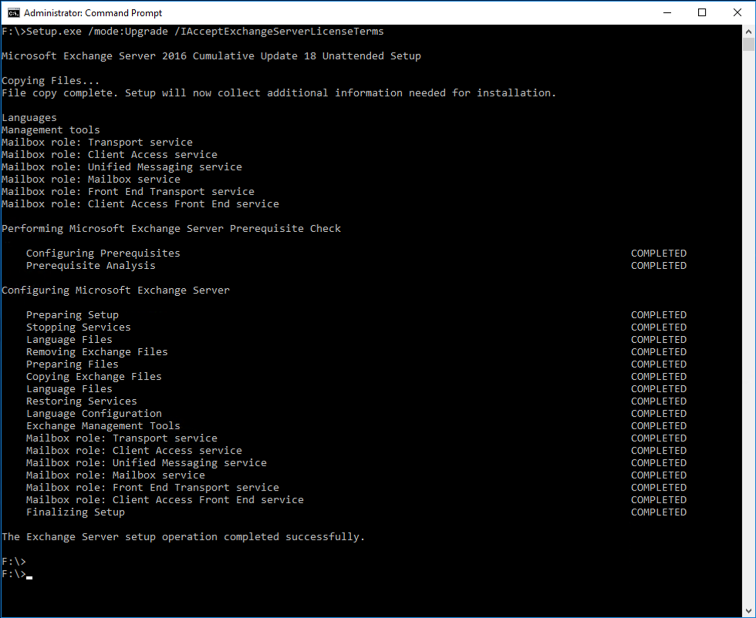 100120 2351 HowtoInstal6 - How to Install (or Upgrade) Cumulative Update 18 for Exchange Server 2016