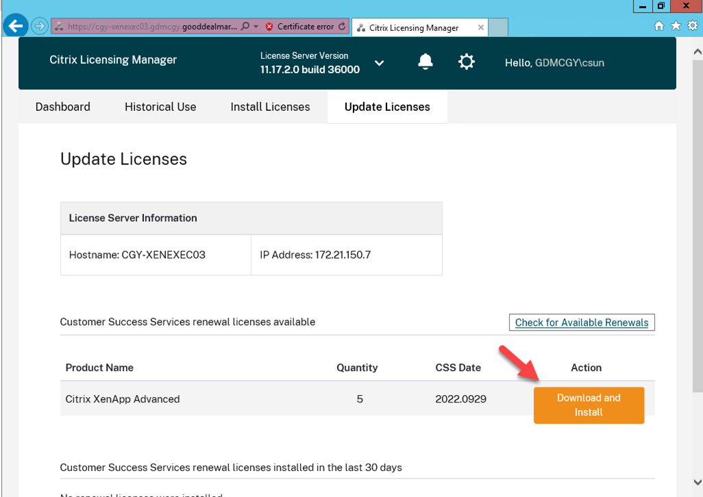 011022 1837 HowtofixCus8 - How to fix Customer Success Services date error at Citrix licensing configuration