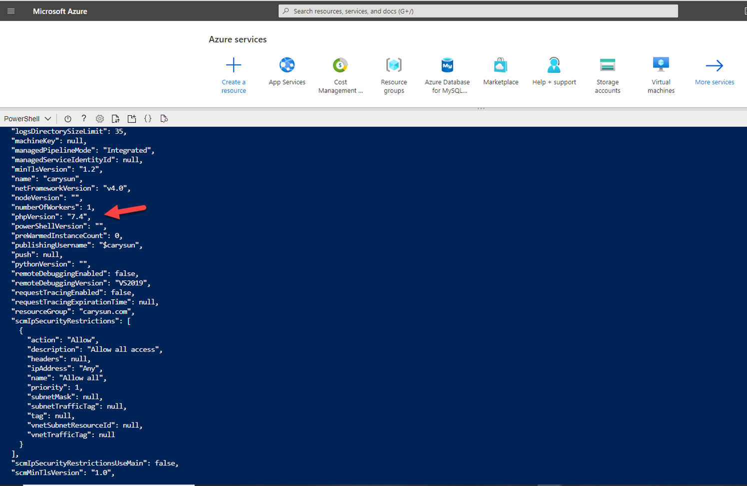 013122 2016 Howtoupgrad6 - How to upgrade PHP version for Azure Web App