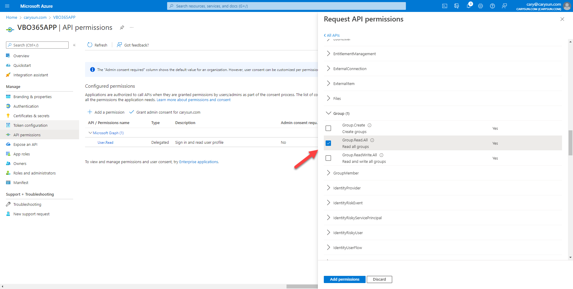 042022 1642 Howtoconfig13 - How to configure Azure AD Application Permissions for Modern App-Only Authentication of Veeam Backup for Microsoft 365