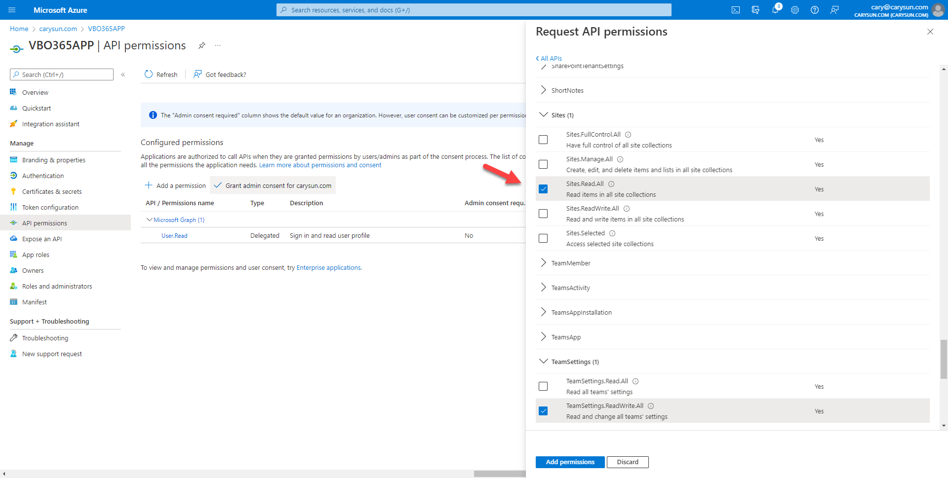 042022 1642 Howtoconfig15 - How to configure Azure AD Application Permissions for Modern App-Only Authentication of Veeam Backup for Microsoft 365