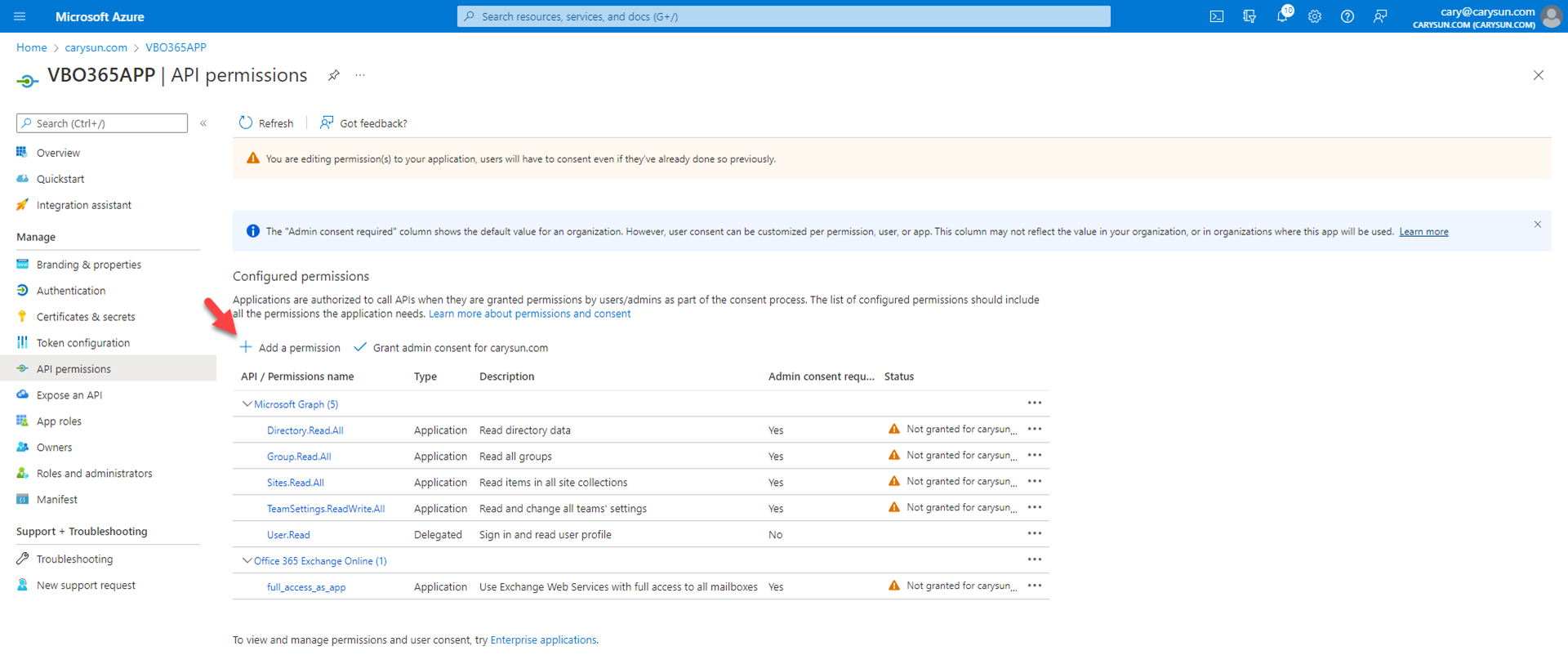 042022 1642 Howtoconfig21 - How to configure Azure AD Application Permissions for Modern App-Only Authentication of Veeam Backup for Microsoft 365