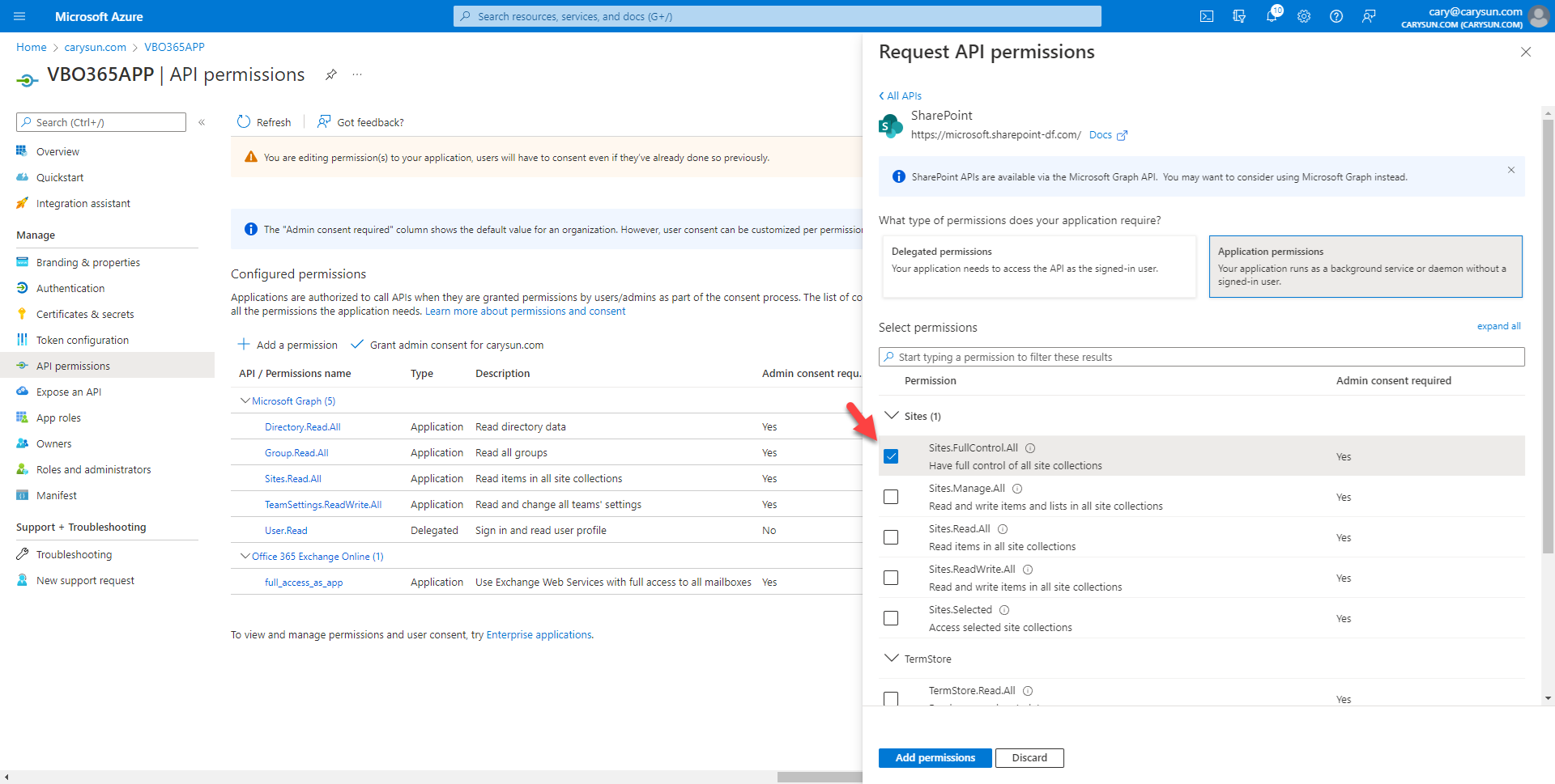 042022 1642 Howtoconfig24 - How to configure Azure AD Application Permissions for Modern App-Only Authentication of Veeam Backup for Microsoft 365