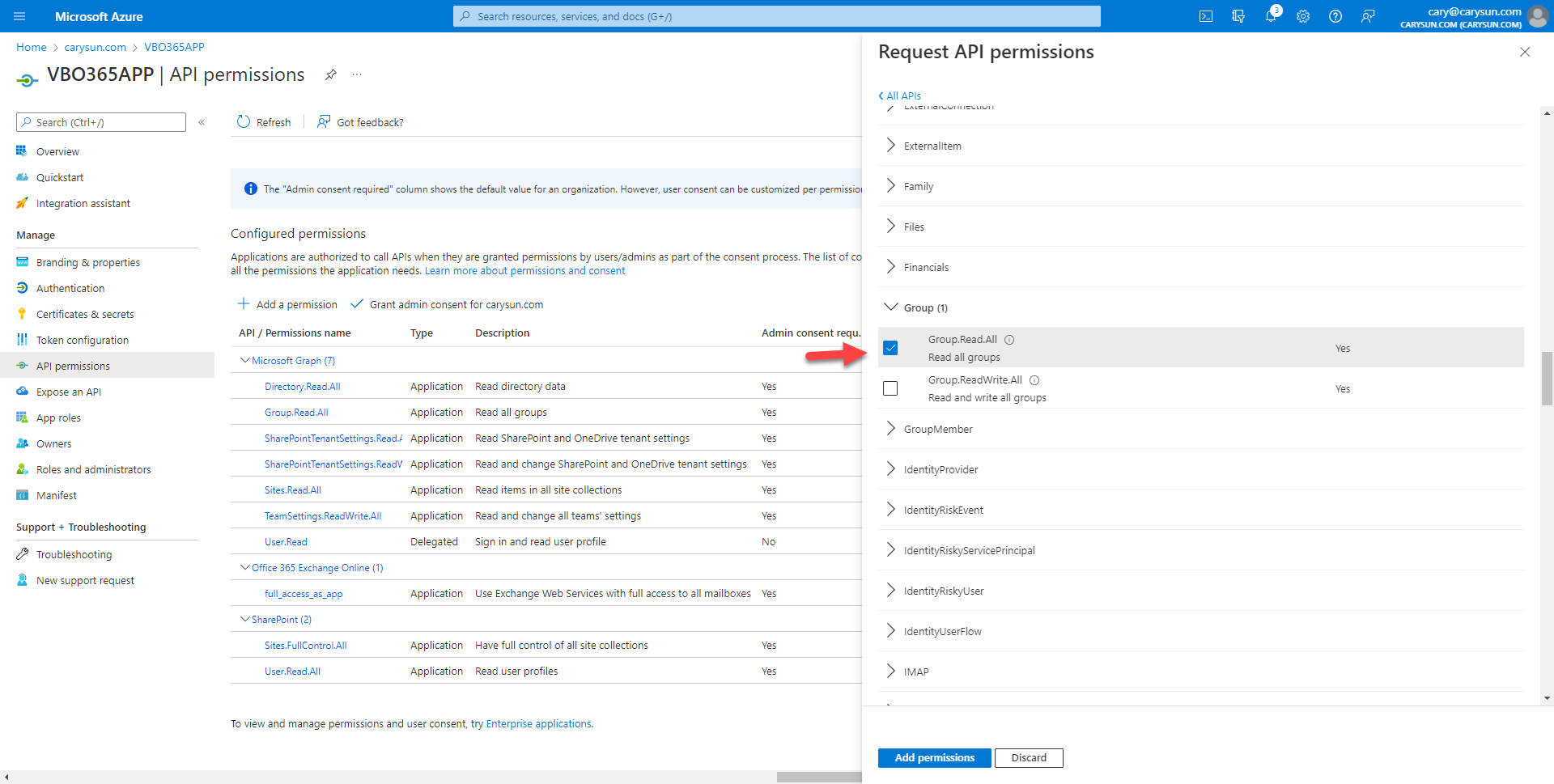 042022 1642 Howtoconfig30 - How to configure Azure AD Application Permissions for Modern App-Only Authentication of Veeam Backup for Microsoft 365