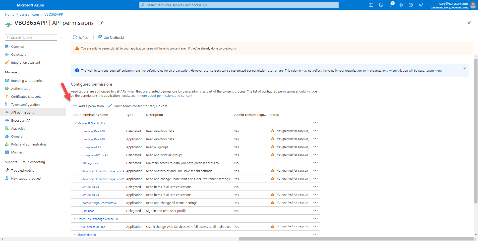 042022 1642 Howtoconfig33 - How to configure Azure AD Application Permissions for Modern App-Only Authentication of Veeam Backup for Microsoft 365