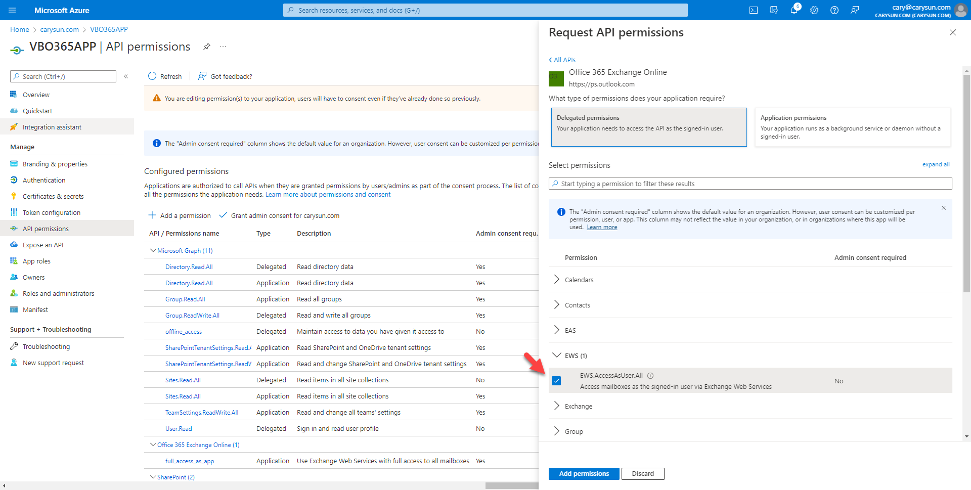 042022 1642 Howtoconfig37 - How to configure Azure AD Application Permissions for Modern App-Only Authentication of Veeam Backup for Microsoft 365