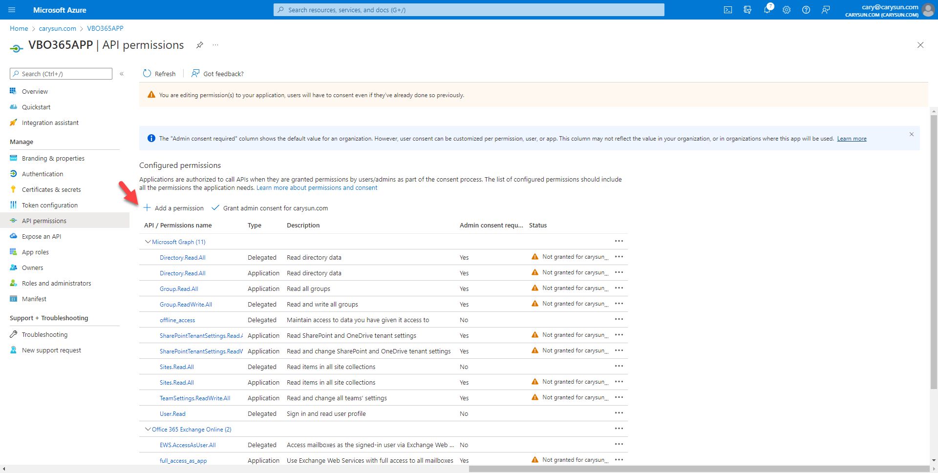 042022 1642 Howtoconfig38 - How to configure Azure AD Application Permissions for Modern App-Only Authentication of Veeam Backup for Microsoft 365