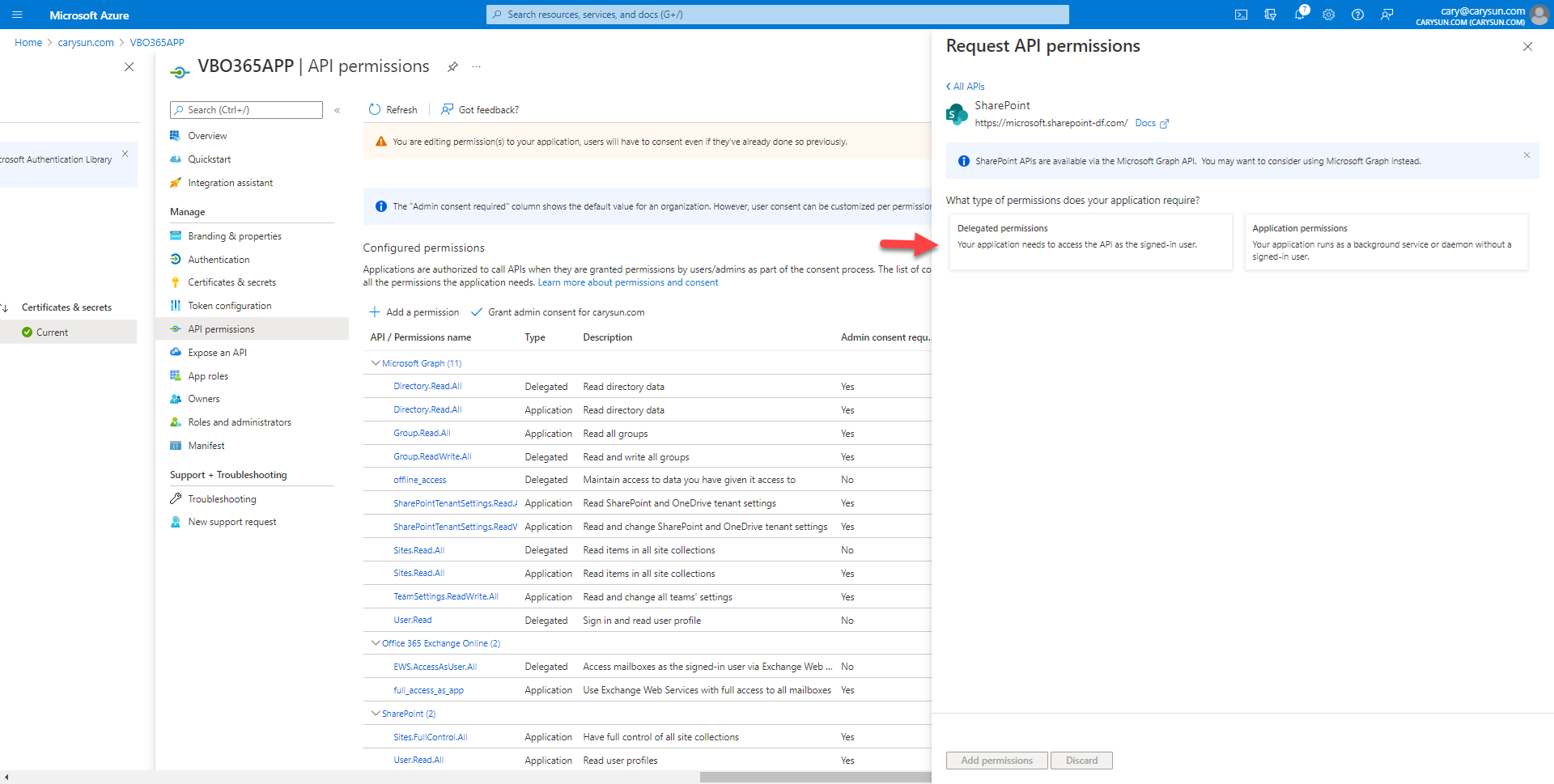 042022 1642 Howtoconfig40 - How to configure Azure AD Application Permissions for Modern App-Only Authentication of Veeam Backup for Microsoft 365