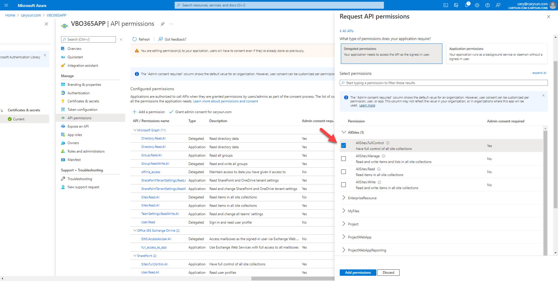 042022 1642 Howtoconfig41 - How to configure Azure AD Application Permissions for Modern App-Only Authentication of Veeam Backup for Microsoft 365