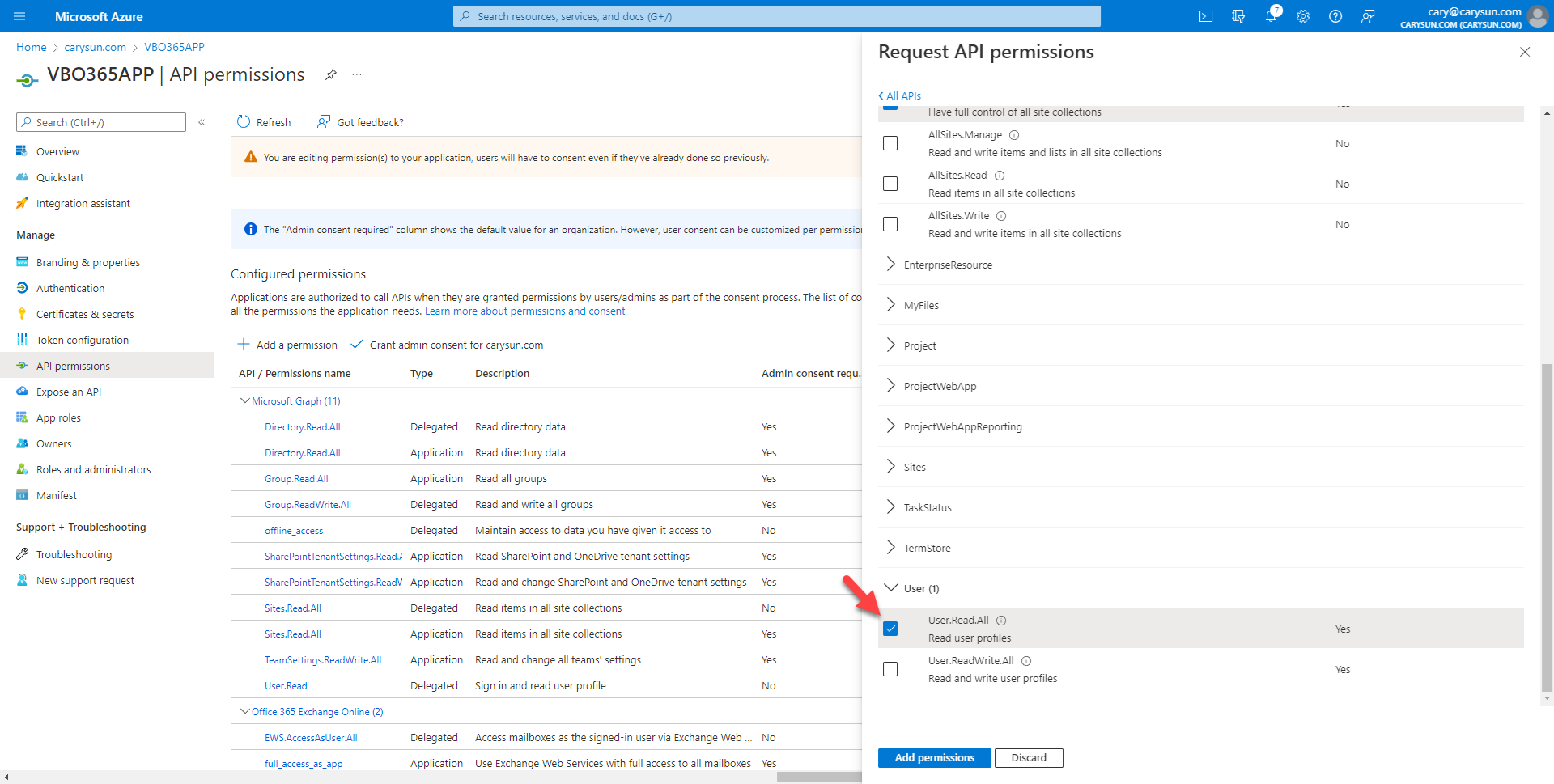 042022 1642 Howtoconfig42 - How to configure Azure AD Application Permissions for Modern App-Only Authentication of Veeam Backup for Microsoft 365