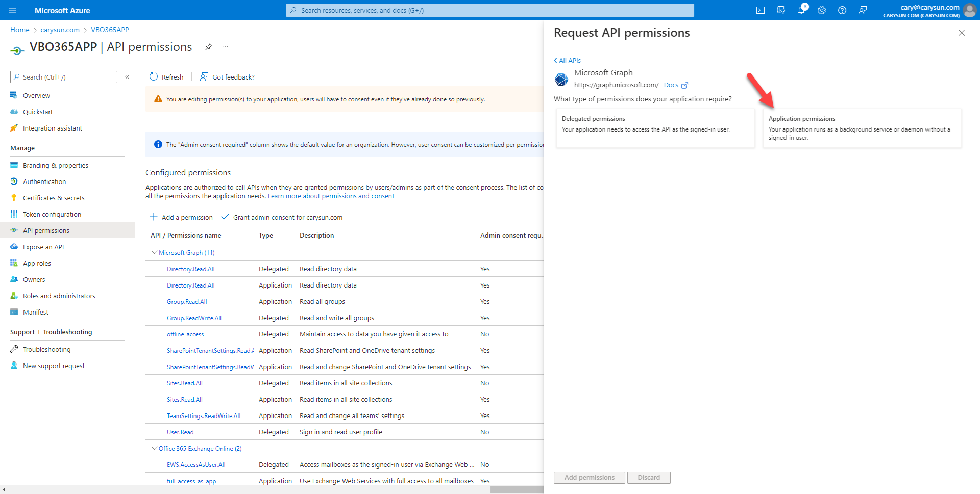 042022 1642 Howtoconfig45 - How to configure Azure AD Application Permissions for Modern App-Only Authentication of Veeam Backup for Microsoft 365