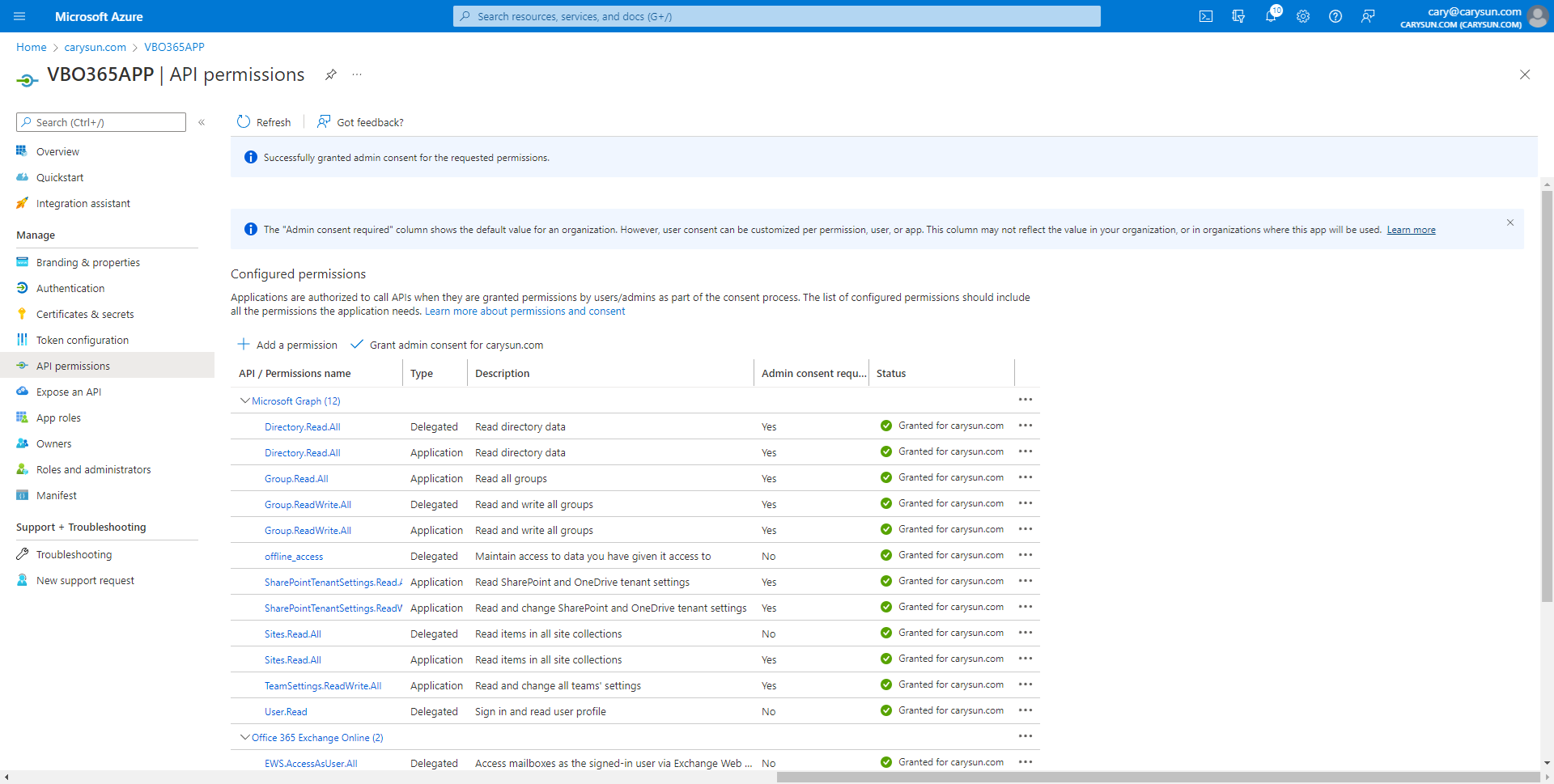 042022 1642 Howtoconfig49 - How to configure Azure AD Application Permissions for Modern App-Only Authentication of Veeam Backup for Microsoft 365