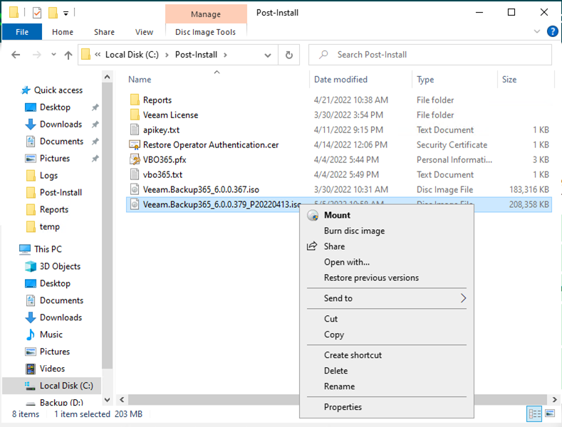 050522 1825 Howtoinstal4 - How to install Veeam Backup for Microsoft 365 v6.0 Cumulative Patches P20220413