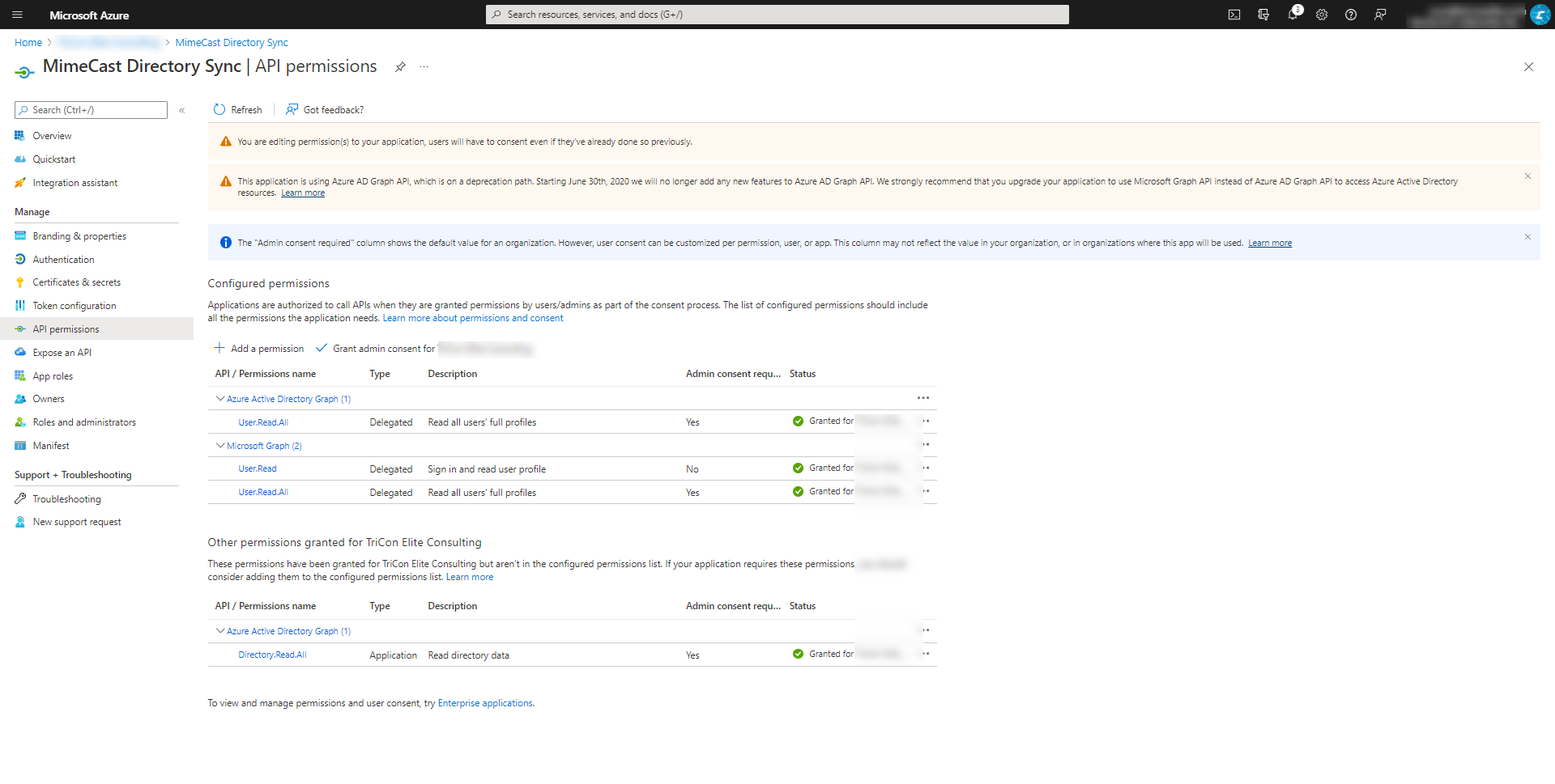 052422 1513 AzureActive11 - Azure Active Directory Synchronization Migration to MS Graph API at Mimecast