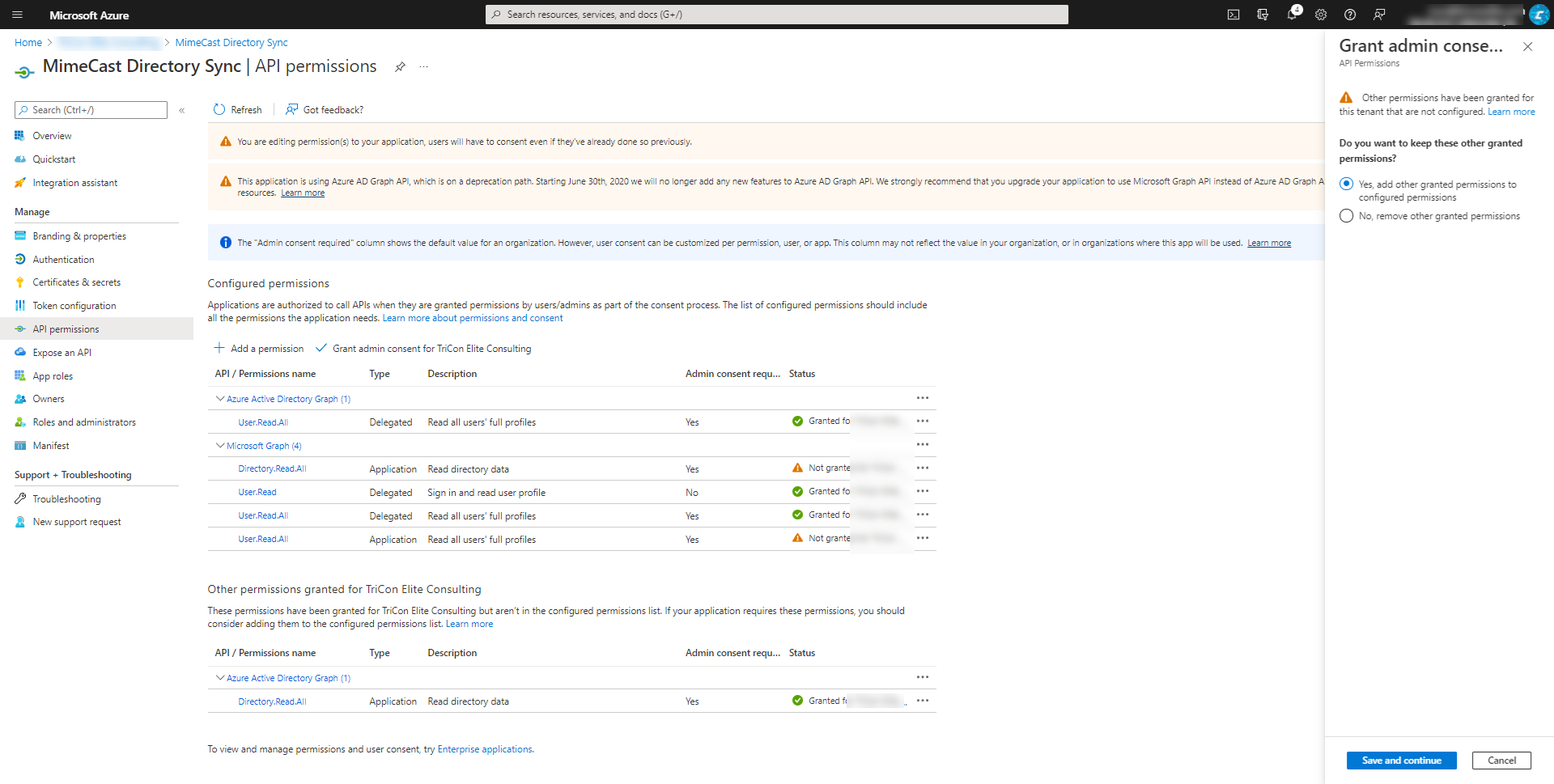 052422 1513 AzureActive17 - Azure Active Directory Synchronization Migration to MS Graph API at Mimecast