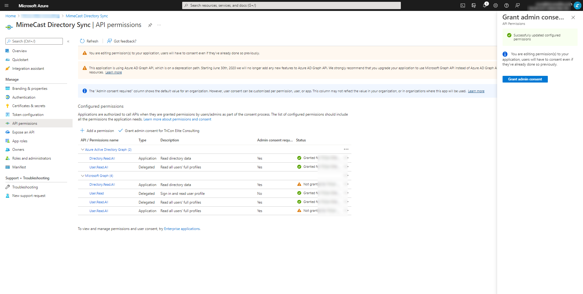 052422 1513 AzureActive18 - Azure Active Directory Synchronization Migration to MS Graph API at Mimecast