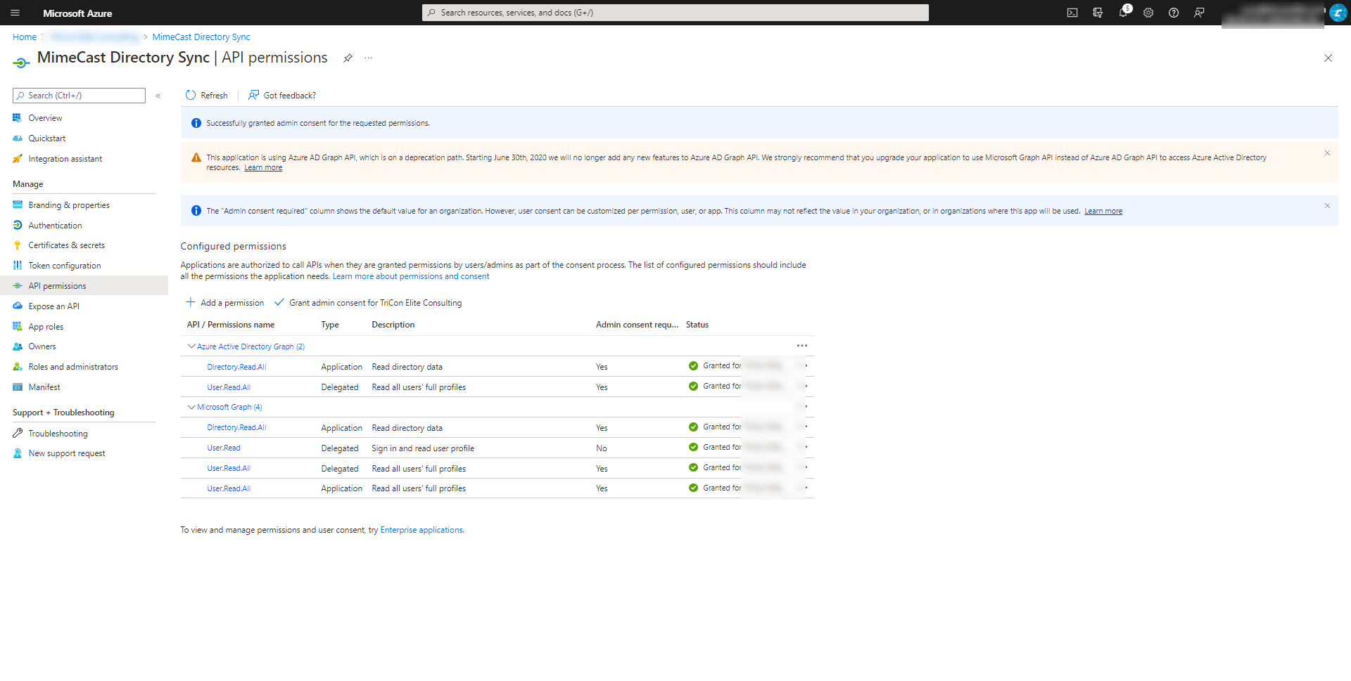 052422 1513 AzureActive20 - Azure Active Directory Synchronization Migration to MS Graph API at Mimecast