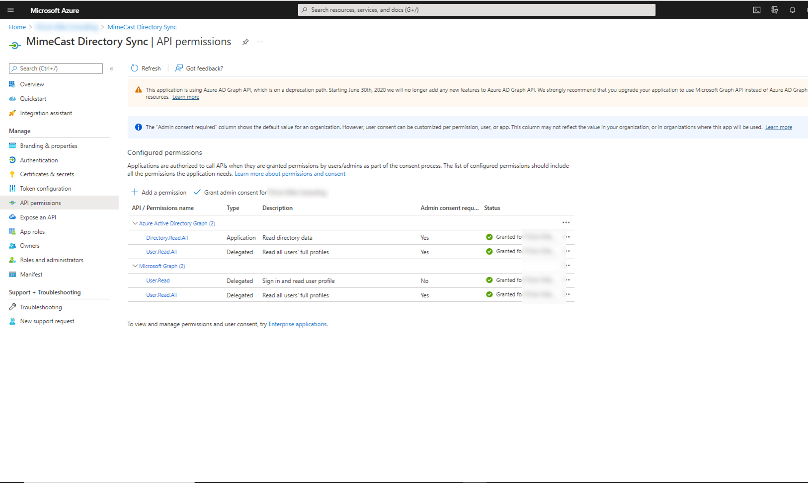 052422 1513 AzureActive5 - Azure Active Directory Synchronization Migration to MS Graph API at Mimecast