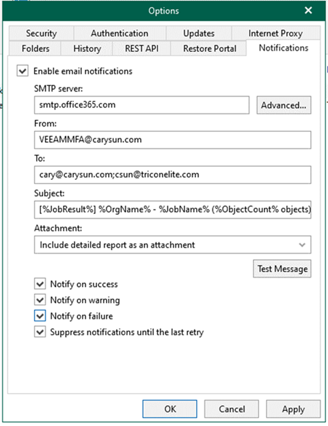 012823 2118 Howtoconfig36 - How to configure notification settings with a Microsoft 365 MFA account in Veeam Backup for Microsoft 365 v6