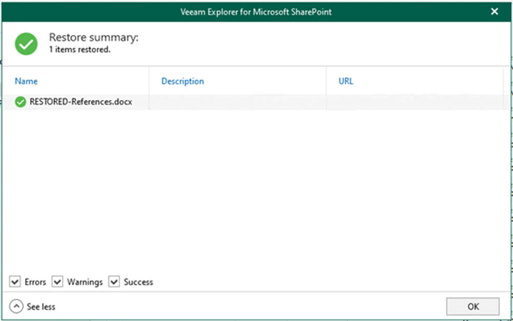 013023 0157 Howtorestor14 - How to restore OneDrive for Business data from Veeam Explorer for Microsoft OneDrive in Veeam Backup for Microsoft 365 v6