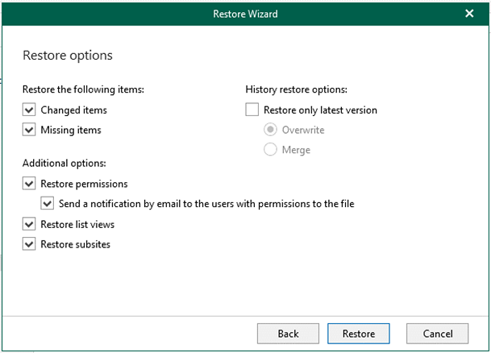 020423 1922 Howtorestor14 - How to restore SharePoint Data from retrieved data in Veeam Backup for Microsoft 365 v6