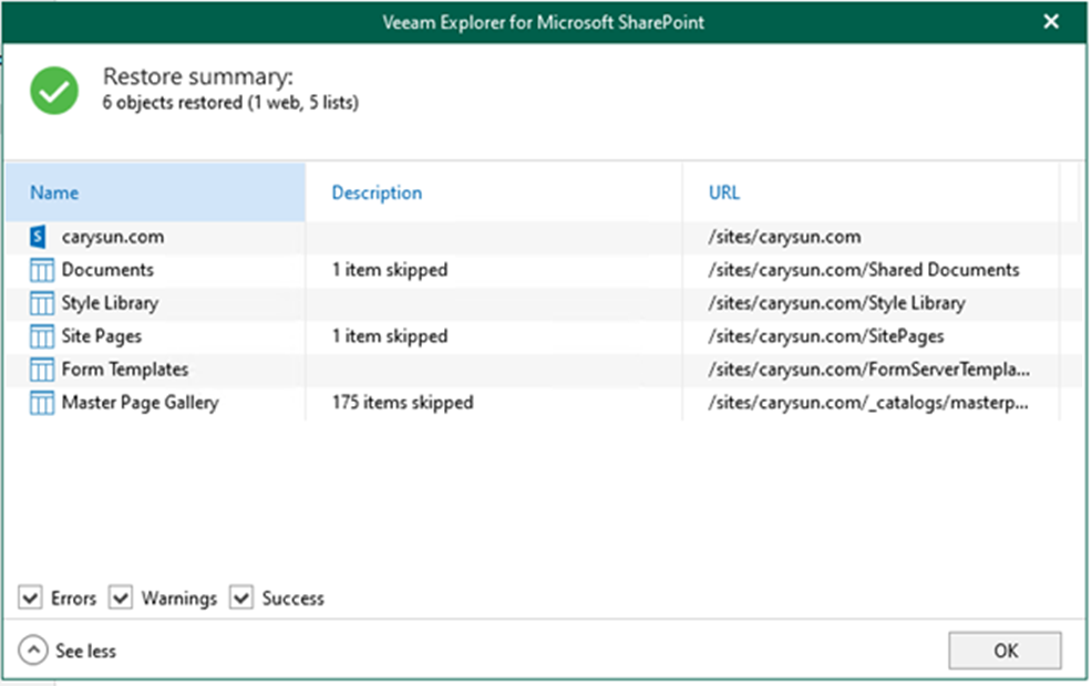 020423 1922 Howtorestor15 - How to restore SharePoint Data from retrieved data in Veeam Backup for Microsoft 365 v6