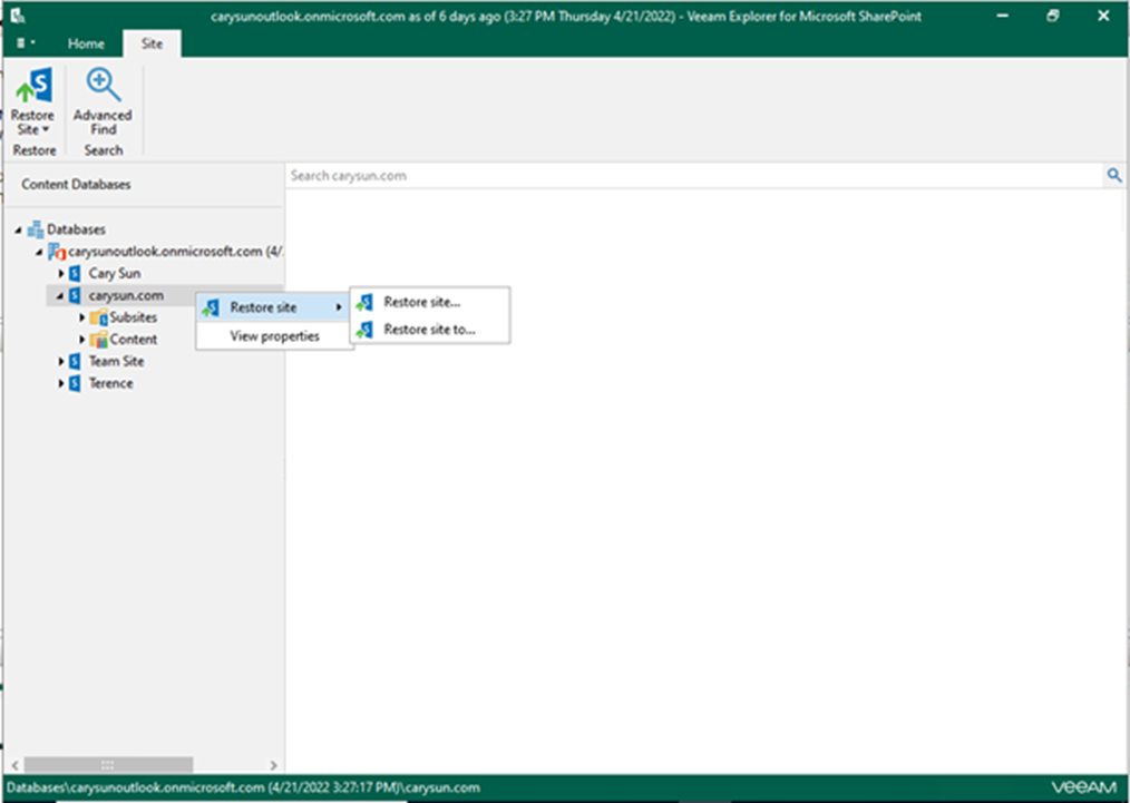 020423 1922 Howtorestor2 - How to restore SharePoint Data from retrieved data in Veeam Backup for Microsoft 365 v6