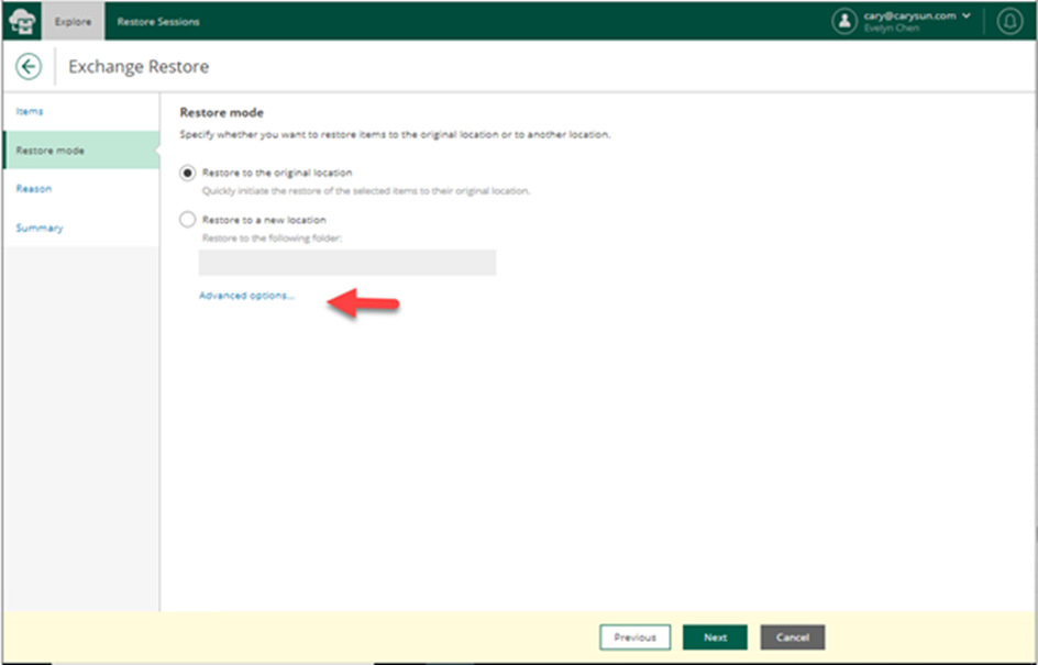 020523 2008 Howtorestor10 - How to restore Exchange Online data from the Veeam Backup for Microsoft 365 v6 Restore Portal