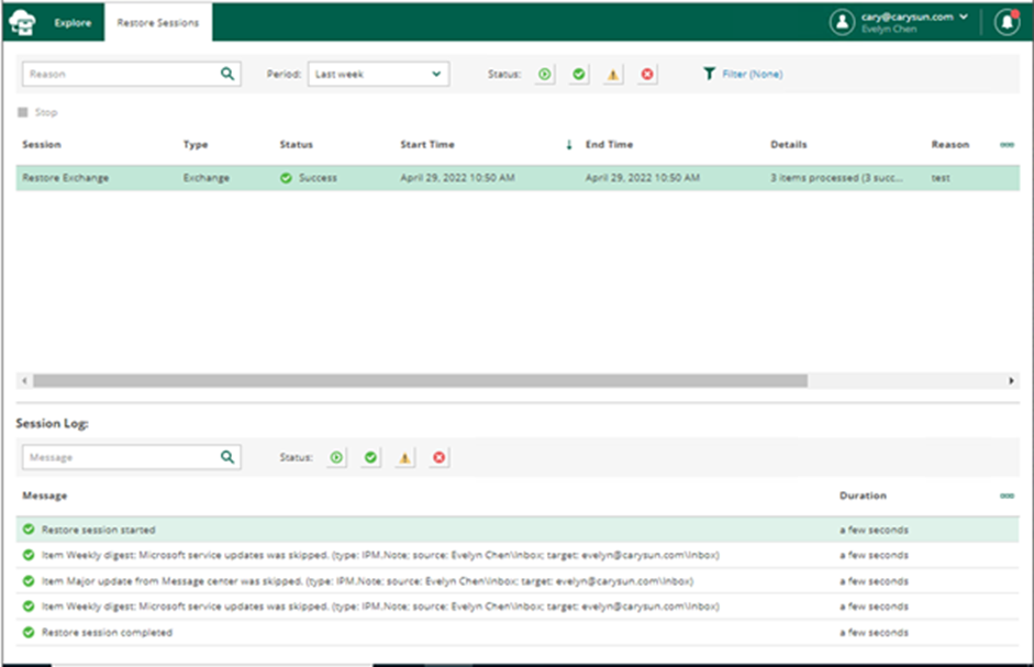 020523 2008 Howtorestor15 - How to restore Exchange Online data from the Veeam Backup for Microsoft 365 v6 Restore Portal