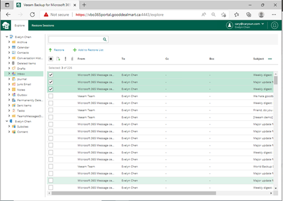 020523 2008 Howtorestor8 - How to restore Exchange Online data from the Veeam Backup for Microsoft 365 v6 Restore Portal