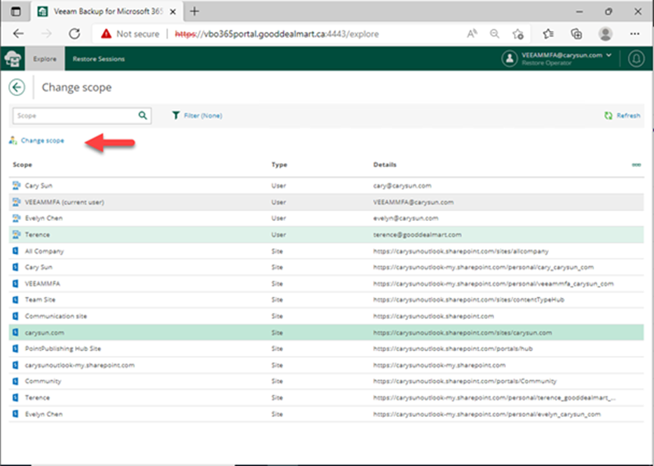 020523 2032 Howtorestor6 - How to restore SharePoint Online data from the Veeam Backup for Microsoft 365 v6 Restore Portal