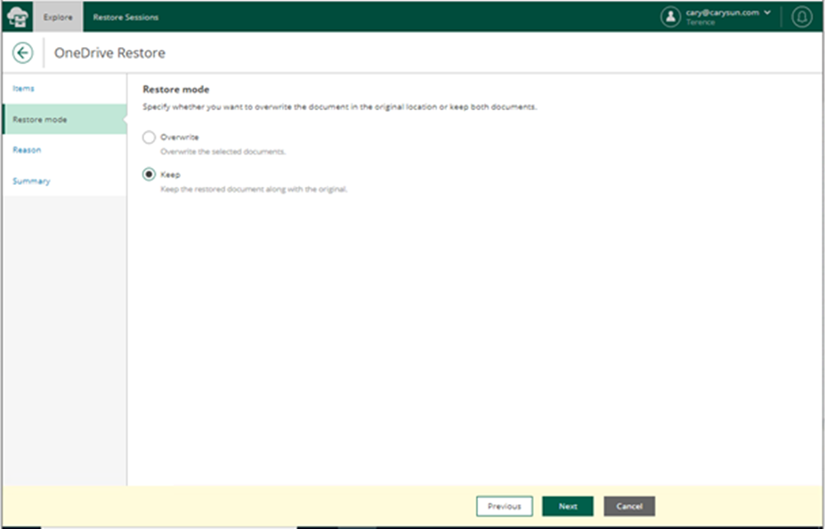 020523 2052 Howtorestor10 - How to restore OneDrive for Business data from the Veeam Backup for Microsoft 365 v6 Restore Portal