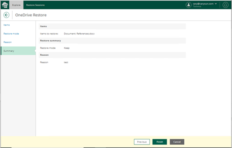 020523 2052 Howtorestor12 768x492 - How to restore OneDrive for Business data from the Veeam Backup for Microsoft 365 v6 Restore Portal