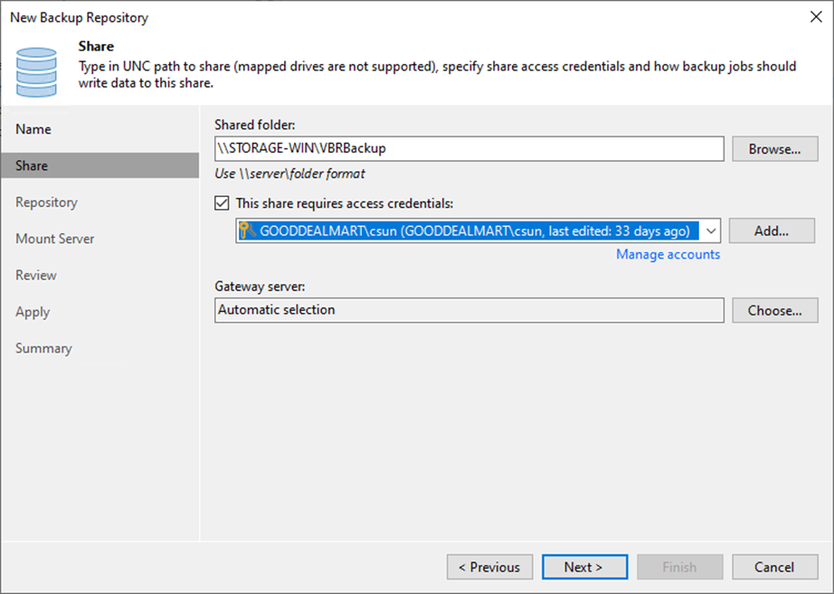 082523 1819 Howtoaddthe6 - How to add the Network Attached Storage (SMB or CIFS Shares) as a Backup Repository at Veeam Backup and Replication v12