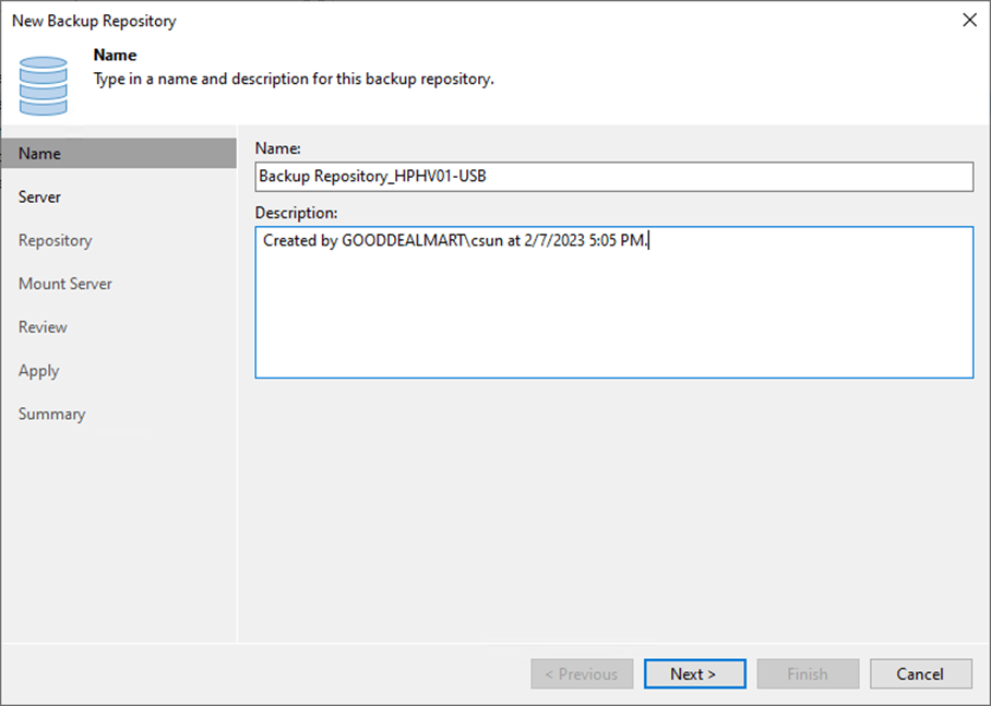 082523 1900 Howtoaddthe5 - How to add the Microsoft Windows Server’s Rotated Drive as a Backup Repository at Veeam Backup and Replication v12