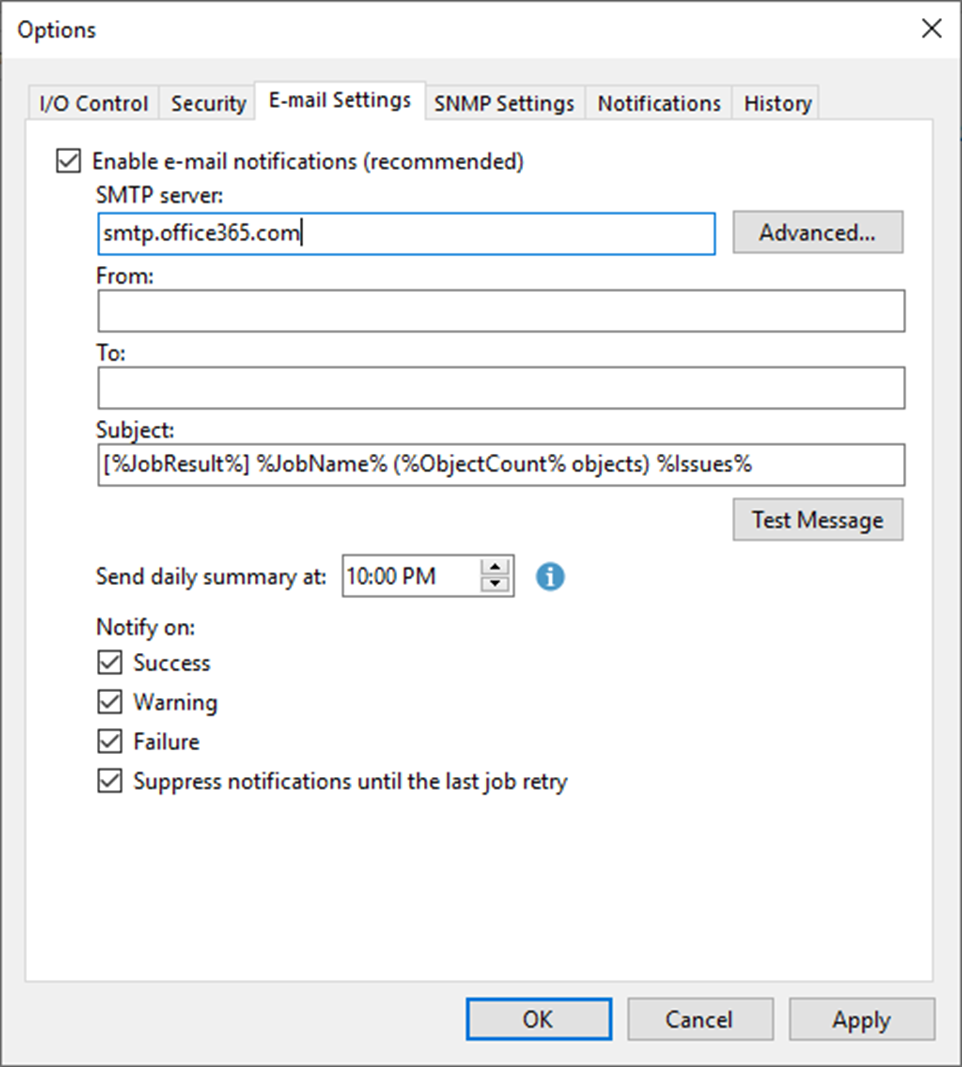 082723 1841 Howtoconfig14 - How to configure Notification with Microsoft 365 NON-MFA Account at Veeam Backup and Replication v12