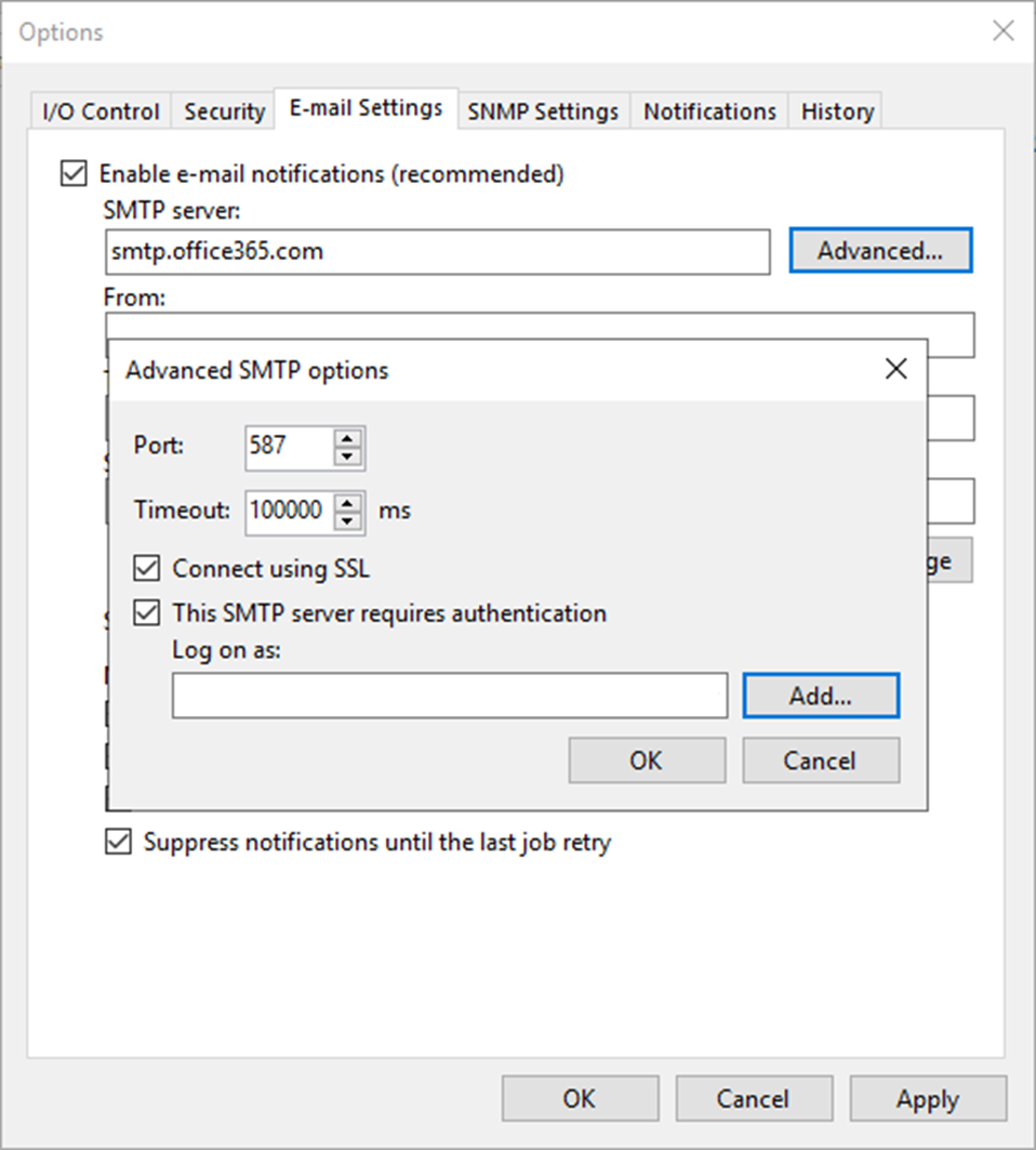 082723 1841 Howtoconfig15 - How to configure Notification with Microsoft 365 NON-MFA Account at Veeam Backup and Replication v12