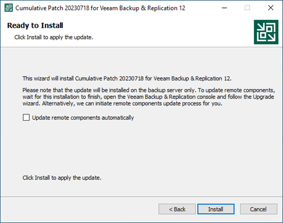 092323 1945 HowtoInstal9 - How to Install Veeam Backup & Replication 12 Cumulative Patches P20230718