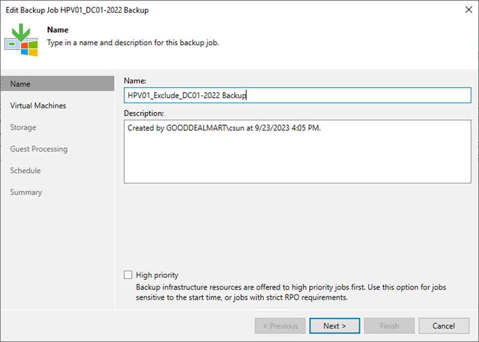 092423 0053 Howtocreate4 - How to create a Backup job to backup the VMS portion of the Hyper-V Host at Veeam Backup and Replication v12