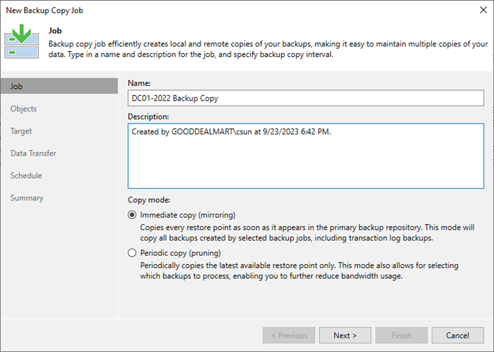 092423 0437 Howtocreate4 - How to create a Backup Copy Job with Immediate copy from the backup job workload at Veeam Backup and Replication v12