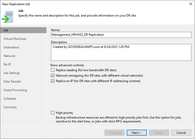 092423 2153 Howtocreate4 768x547 - How to create a Replication job to replicate the specified VMs to the Disaster Recovery Site at Veeam Backup and Replication v12