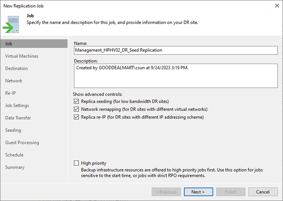 092423 2341 Howtocreate4 - How to create a Replication job with seeding to the Disaster Recovery Site at Veeam Backup and Replication v12