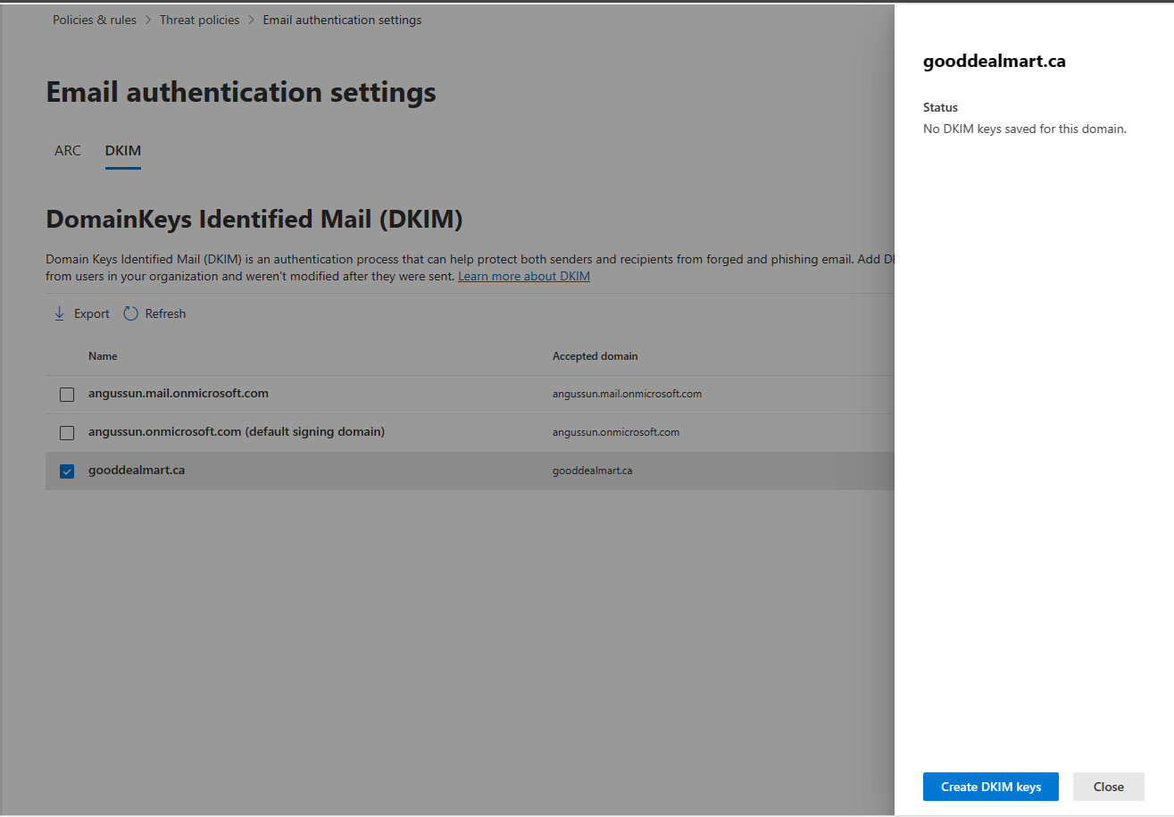 030324 0518 MicrosoftDe8 - Microsoft Defender for Office 365 - Configure DKIM email authentication for Microsoft 365 Custom domains